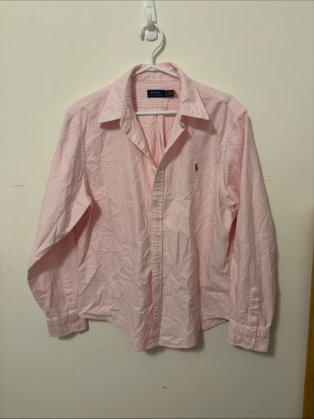 Polo by Ralph Lauren Light Pink Stripe Cotton Button-Up Shirt